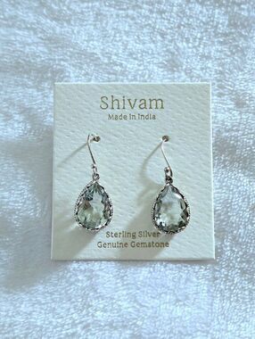 Shivam Green💚 Amethyst Teardrop💧Earrings
